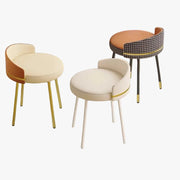 MOMO Makeup Vanity Stool | Upholstered Dressing Stool with Optional 360° Swivel - alternate view 2