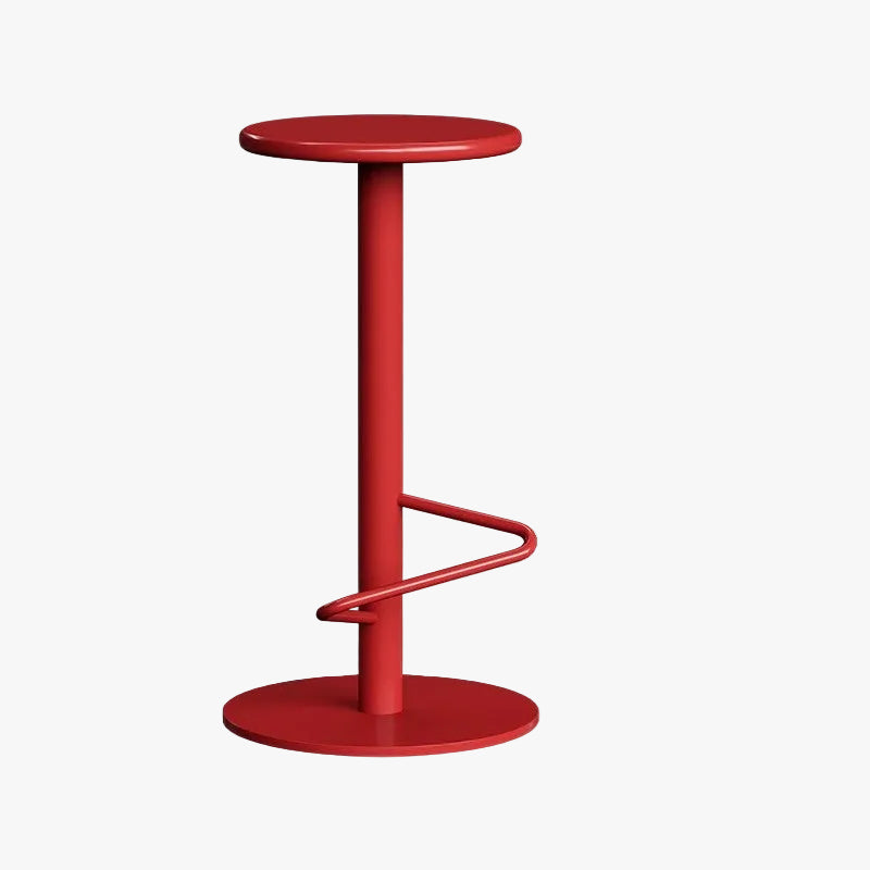 MOMO Colorblock Iron Bar Stool | Round Seat Pedestal Base with Footrest Ring — 65cm & 75cm - alternate view 6