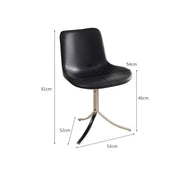 MOMO Retro Dining Chair | Oil Wax Leather Shell Seat | Electroplated Steel Base - alternate view 7