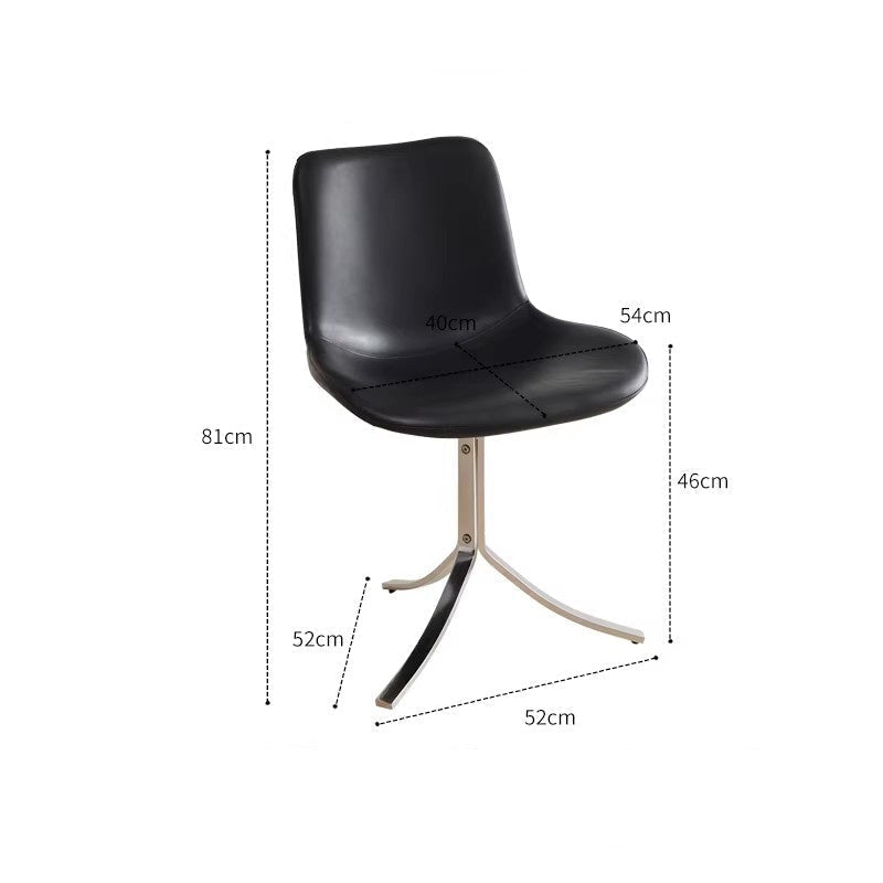 MOMO Retro Dining Chair | Oil Wax Leather Shell Seat | Electroplated Steel Base - alternate view 7