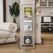 MOMO Iron Bookshelf | 3-Tier Wire Magazine Rack | Slim Floor Standing Book & Display Stand - alternate view 4