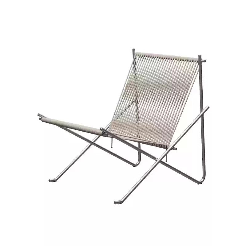 Woven folding leisure chair, minimalist designer home furniture for indoor space