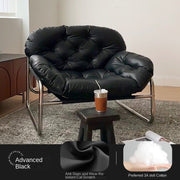 MOMO Single Sofa | Deep-Tufted Lounge Chair with Ottoman | Low-Profile Armchair Set - alternate view 9
