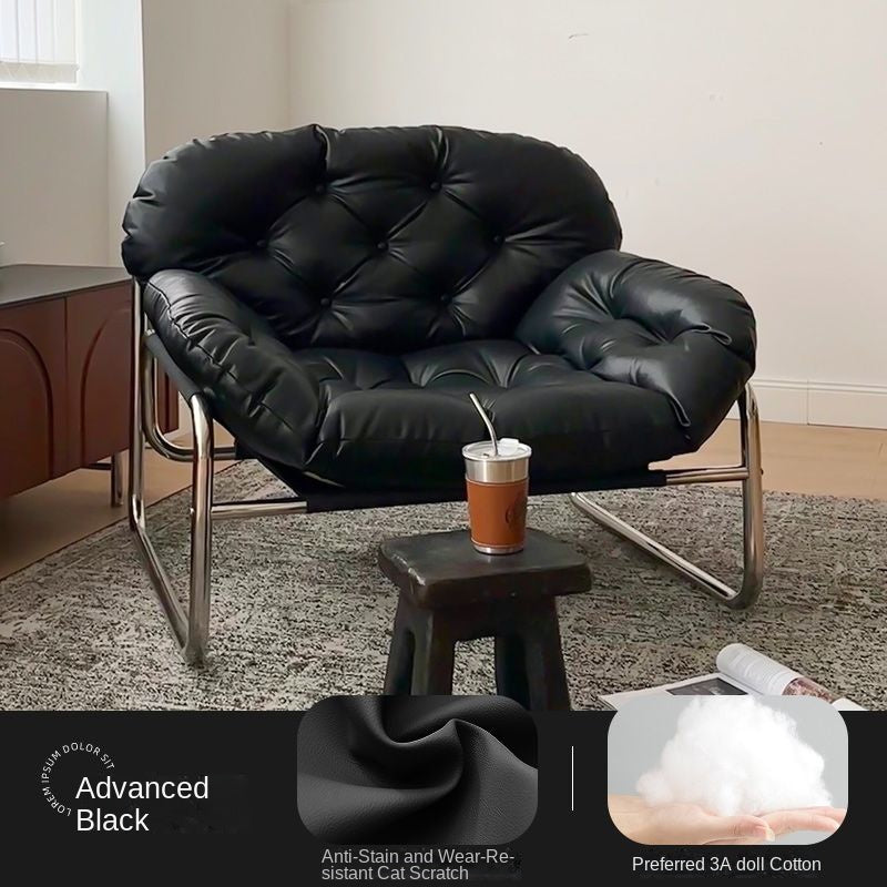 MOMO Single Sofa | Deep-Tufted Lounge Chair with Ottoman | Low-Profile Armchair Set - alternate view 9