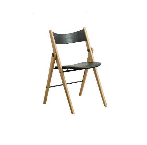 MOMO Nordic Folding Dining Chair | Solid Wood Frame with Leather Cushion Seat — Stackable & Space-Saving - alternate view 7