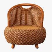 MOMO Rattan Round Stool | Japanese Woven Rattan Floor Seat | With or Without Legs - alternate view 2
