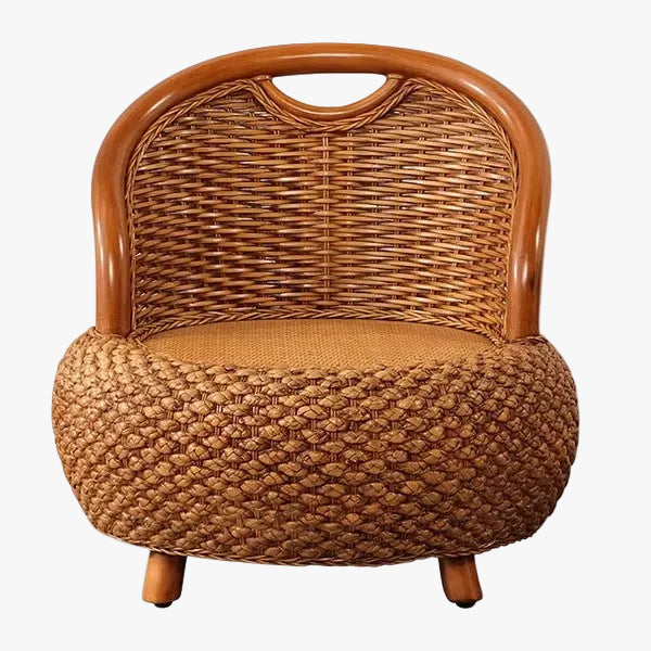MOMO Rattan Round Stool | Japanese Woven Rattan Floor Seat | With or Without Legs - alternate view 2