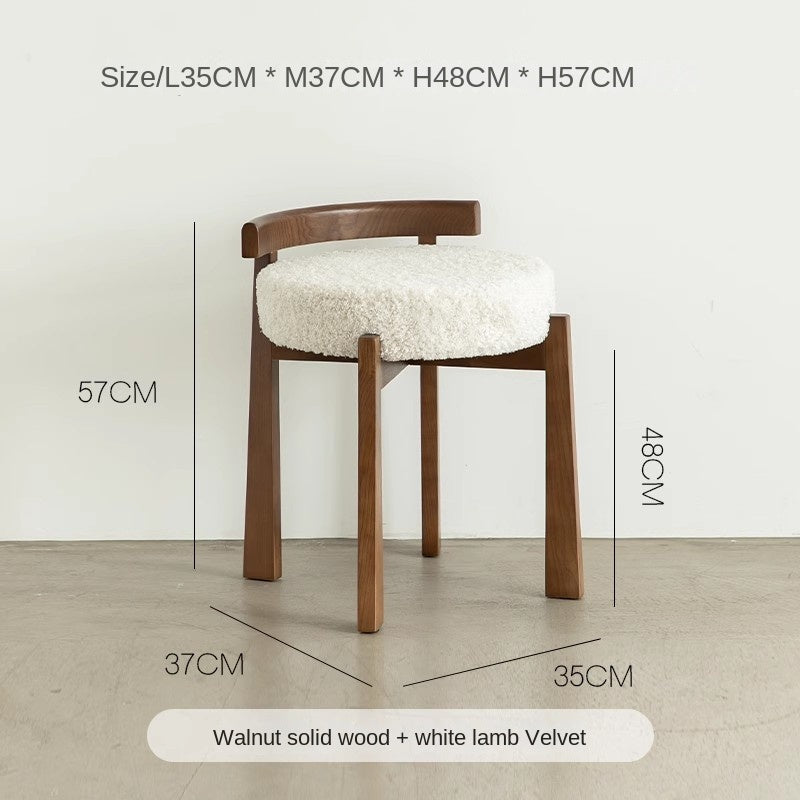 MOMO Solid Wood Vanity Stool
