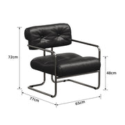 MOMO Antique Sofa Chair | Chrome Cantilever Armchair | Tufted Leather Lounge Chair - alternate view 8