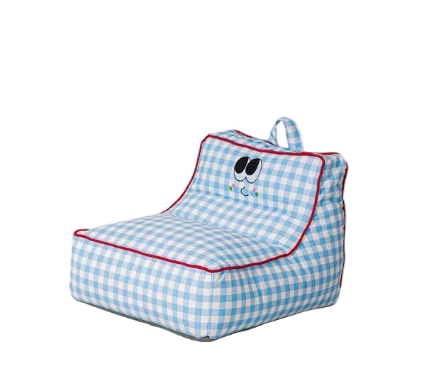 MOMO Bean Bag Lounge Chair | Gingham Floor Sofa Chair for Bedroom & Living Room - alternate view 7