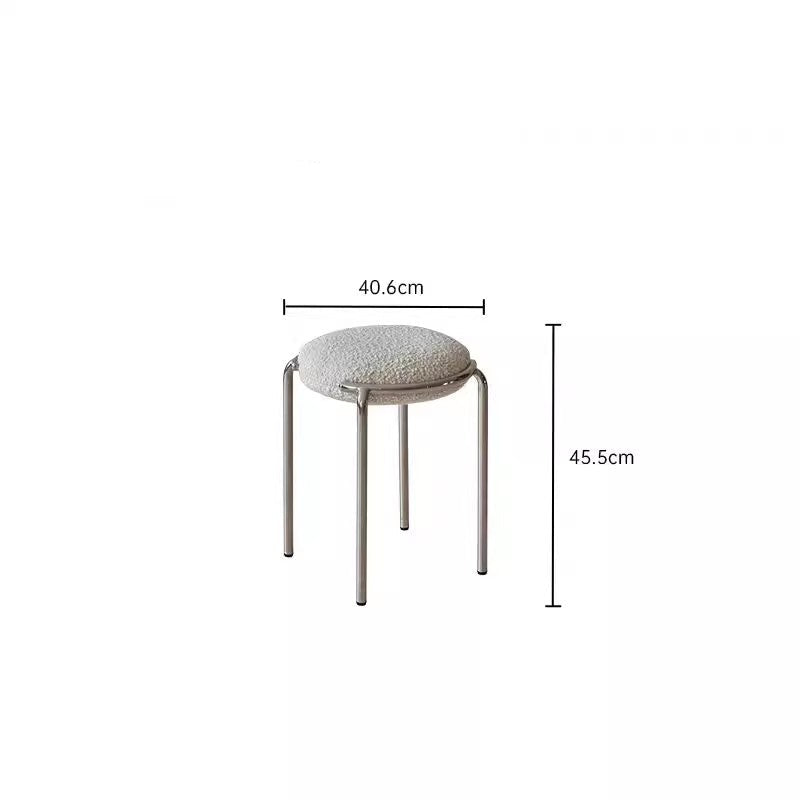 MOMO Stainless Steel Soft Stool | Stackable Round Padded Seat | Modern Minimalist - alternate view 8