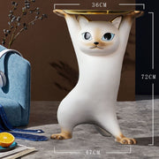 MOMO Cat Coffee Table with Tray | Sculptural Resin Cat Side Table | 2 Sizes - alternate view 7