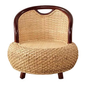 MOMO Rattan Round Stool | Japanese Woven Rattan Floor Seat | With or Without Legs - alternate view 7