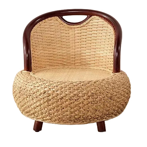 MOMO Rattan Round Stool | Japanese Woven Rattan Floor Seat | With or Without Legs - alternate view 7