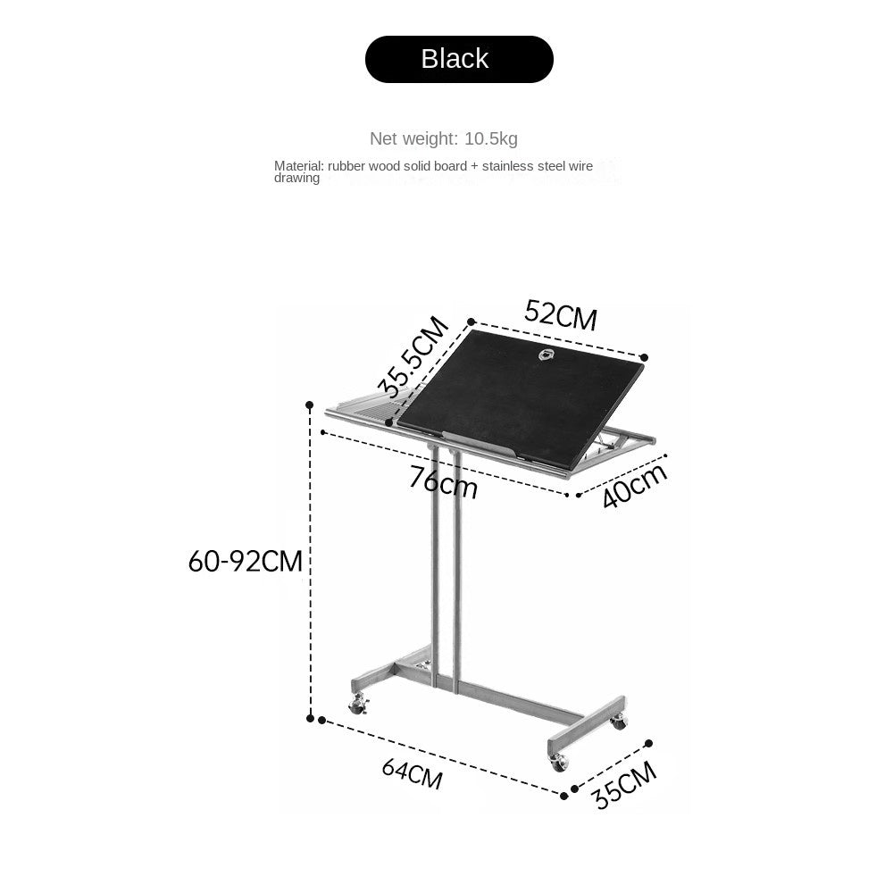 MOMO Lifting Side Table | Height-Adjustable & Tilt-Top | Rolling Laptop & Reading Stand - alternate view 8