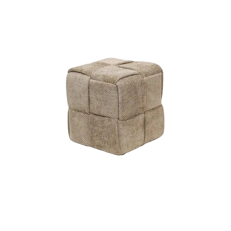 MOMO Chenille Stool | Soft Upholstered Ottoman for Living Room & Entryway - alternate view 8