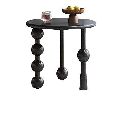 MOMO Ball Leg Side Table | Solid Wood Bauhaus Round End Table - alternate view 6