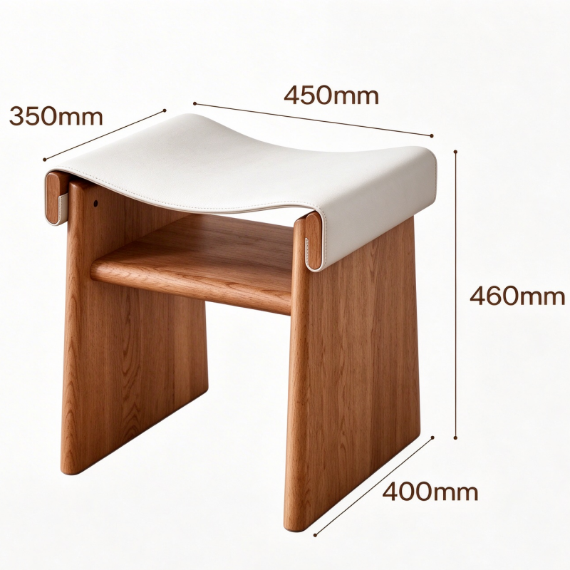 Solid Wood Dressing Saddle Stool
