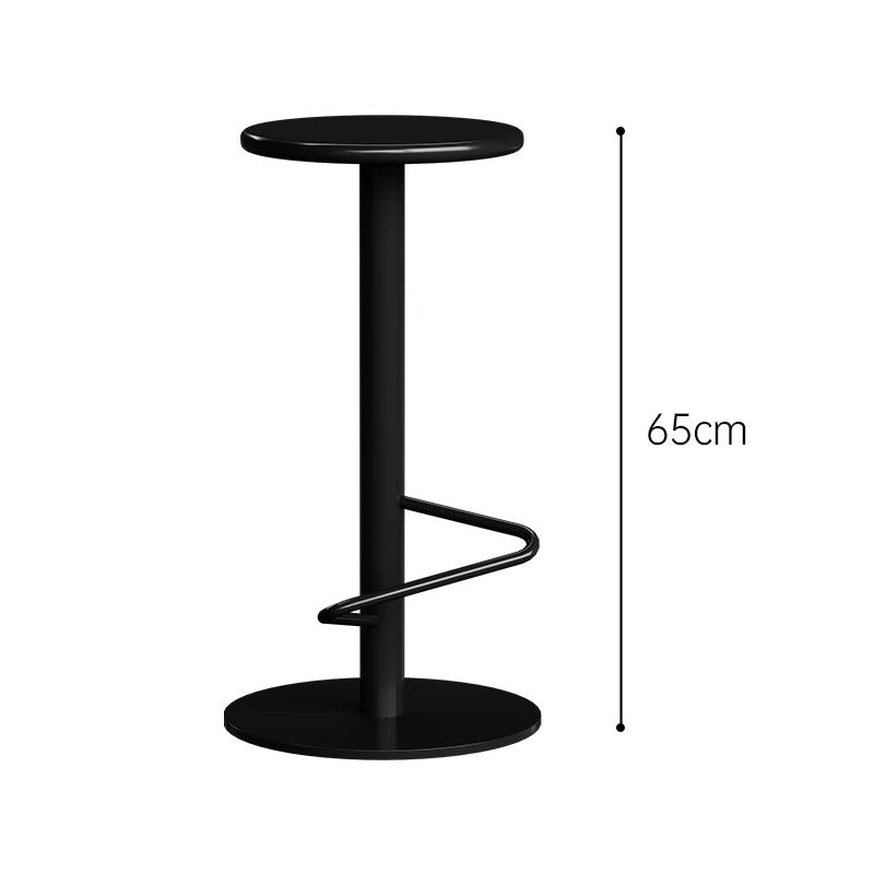 MOMO Colorblock Iron Bar Stool | Round Seat Pedestal Base with Footrest Ring — 65cm & 75cm - alternate view 7