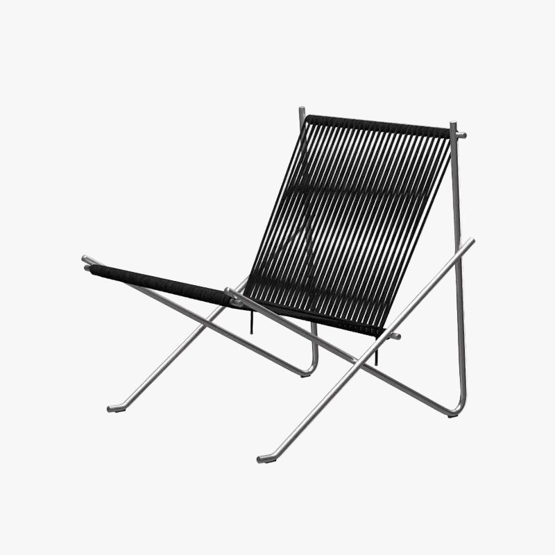 Woven folding leisure chair, minimalist designer home furniture for indoor space