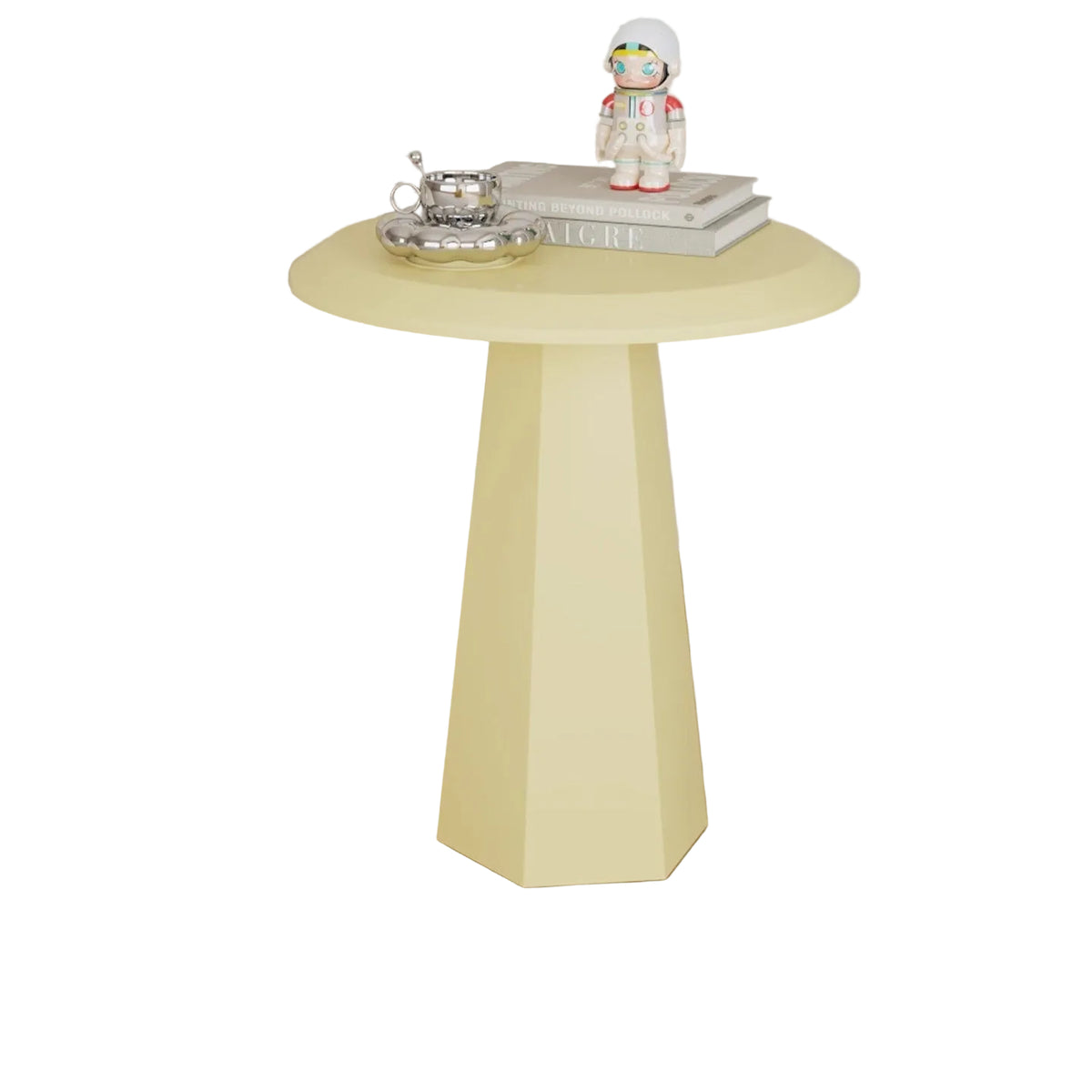 MOMO Bauhaus Mushroom Side Table | Round Top with Hexagonal Pedestal Base — 6 Bold Colors - alternate view 8