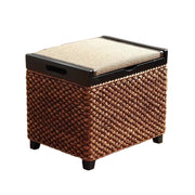MOMO Rattan Storage Stool | Woven Rattan Ottoman with Hidden Storage - alternate view 7