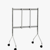 Rolling stainless steel TV stand for 43 to 75 inch screens
