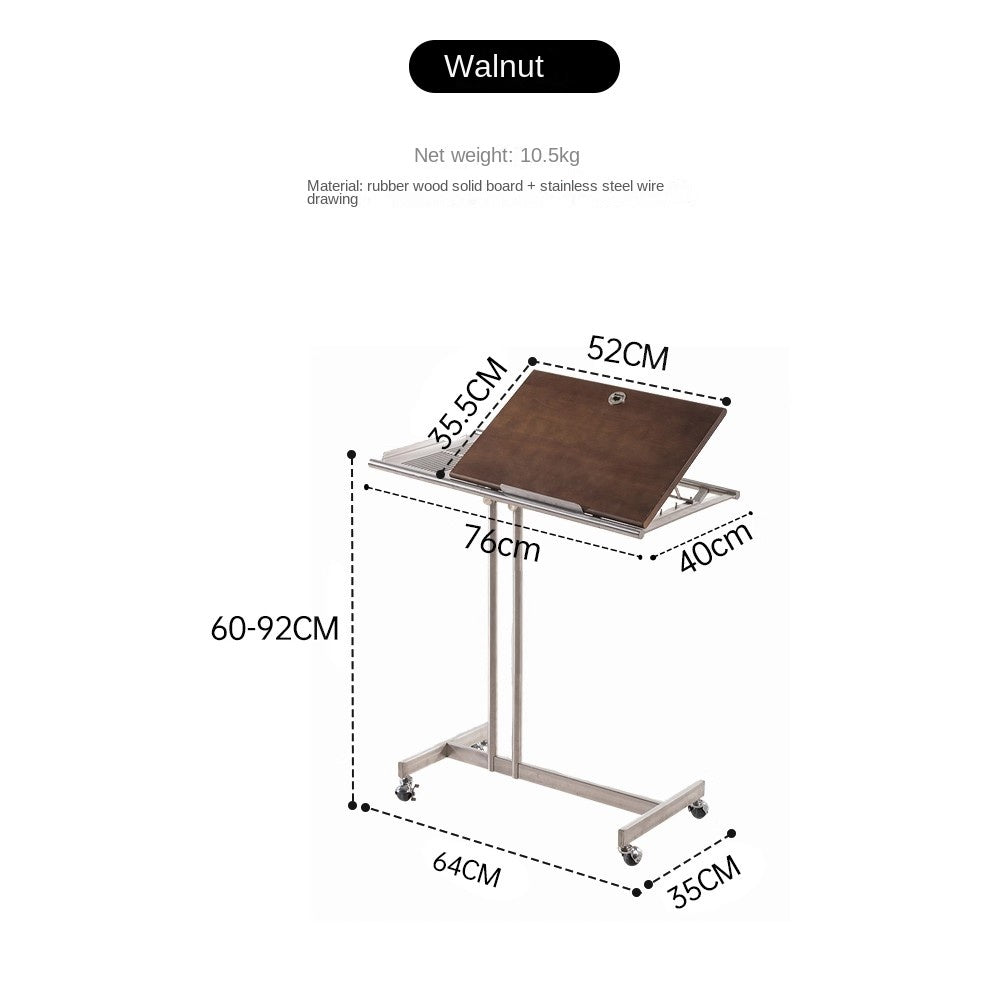 MOMO Lifting Side Table | Height-Adjustable & Tilt-Top | Rolling Laptop & Reading Stand - alternate view 9