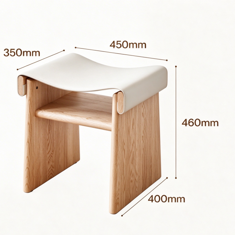 Solid Wood Dressing Saddle Stool