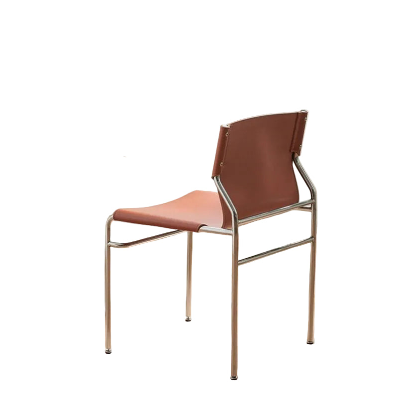 MOMO Antique Dining Chair | Saddle Leather & Stainless Steel | 3 Colors - alternate view 8