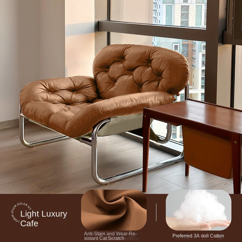 MOMO Single Sofa | Deep-Tufted Lounge Chair with Ottoman | Low-Profile Armchair Set - alternate view 11
