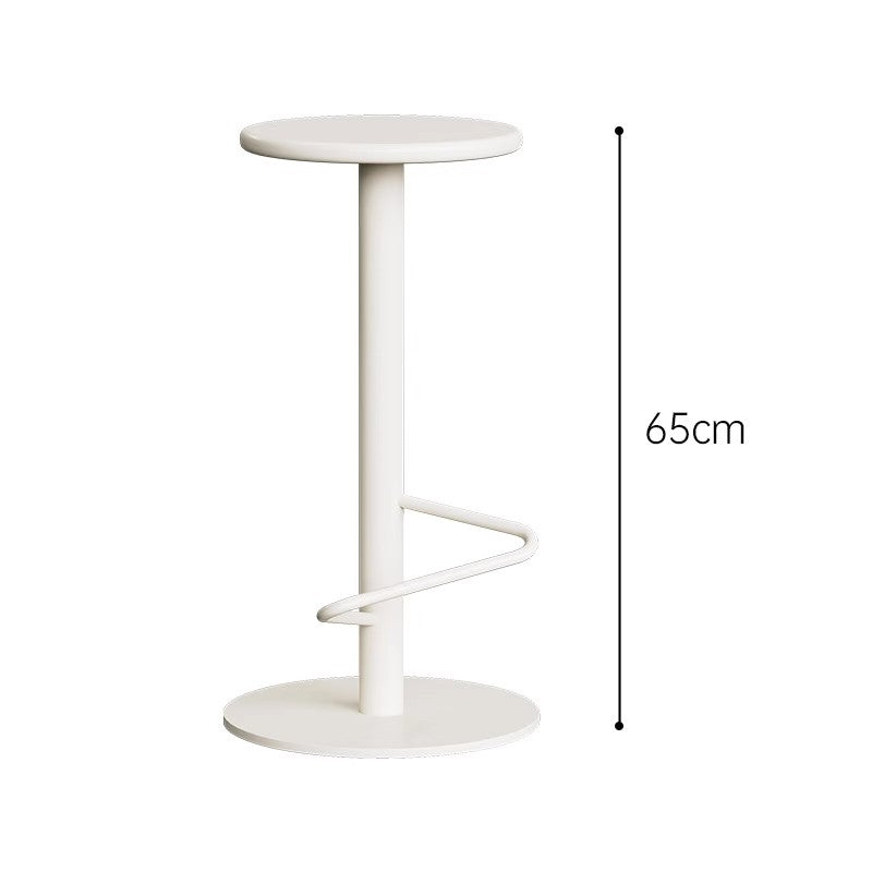 MOMO Colorblock Iron Bar Stool | Round Seat Pedestal Base with Footrest Ring — 65cm & 75cm - alternate view 8