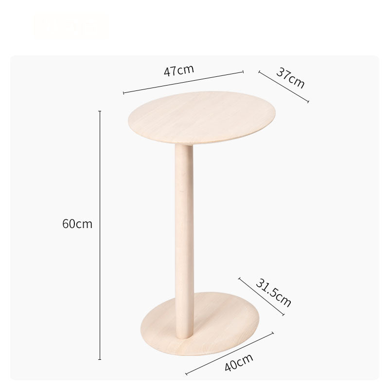 MOMO Solid Wood Side Table | Oval Pedestal Accent Table | Walnut Sofa & Bedside Stand - alternate view 9