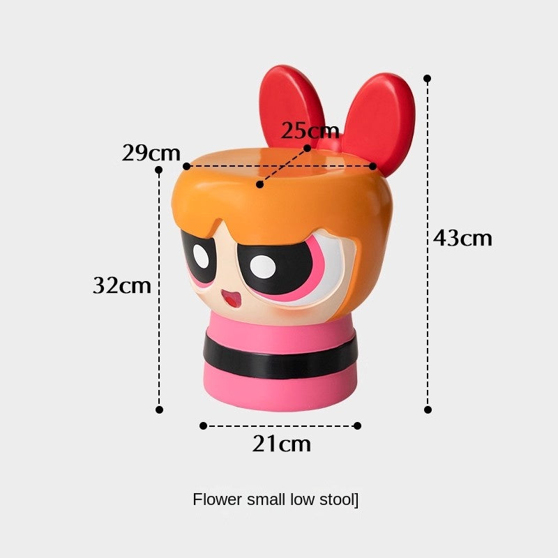 MOMO Cartoon Low Stool | Character Head Stool | Kids Shoe-Changing Bench & Room Decor - alternate view 9
