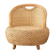 MOMO Rattan Round Stool | Japanese Woven Rattan Floor Seat | With or Without Legs - alternate view 8
