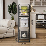 MOMO Iron Bookshelf | 3-Tier Wire Magazine Rack | Slim Floor Standing Book & Display Stand - alternate view 6