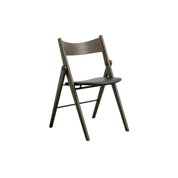 MOMO Nordic Folding Dining Chair | Solid Wood Frame with Leather Cushion Seat — Stackable & Space-Saving - alternate view 9