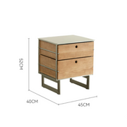 Bauhaus Stainless Steel Two-Drawer Bedside Cabinet