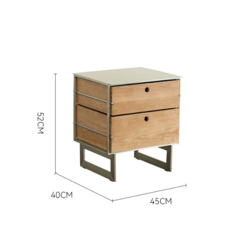 Bauhaus Stainless Steel Two-Drawer Bedside Cabinet