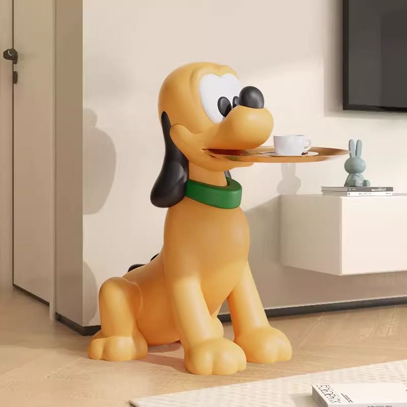MOMO Bruto Decorative Side Table | Resin Cartoon Dog | Tray Included
