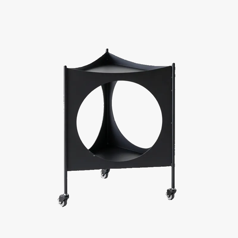 Modern Nordic Mobile Metal Side Table with Wheels