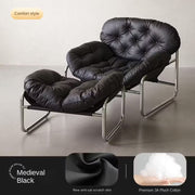 MOMO Single Sofa | Deep-Tufted Lounge Chair with Ottoman | Low-Profile Armchair Set - alternate view 12