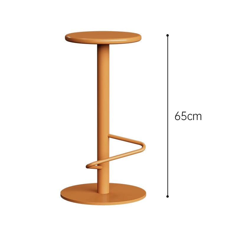 MOMO Colorblock Iron Bar Stool | Round Seat Pedestal Base with Footrest Ring — 65cm & 75cm - alternate view 9