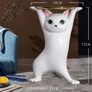 MOMO Cat Coffee Table with Tray | Sculptural Resin Cat Side Table | 2 Sizes - alternate view 9