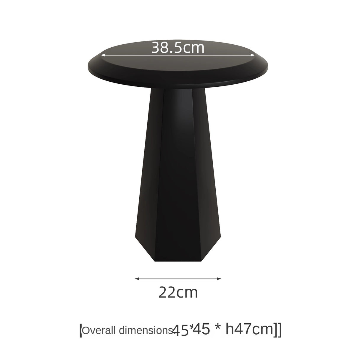 MOMO Bauhaus Mushroom Side Table | Round Top with Hexagonal Pedestal Base — 6 Bold Colors - alternate view 10