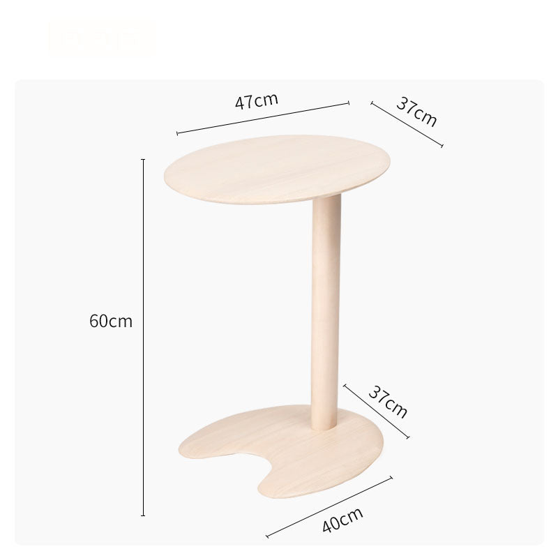 MOMO Solid Wood Side Table | Oval Pedestal Accent Table | Walnut Sofa & Bedside Stand - alternate view 10