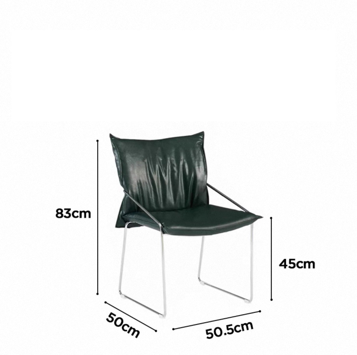 MOMO Cloud-Pad Cantilever Dining Chair | Oversized Cushion Seat & Back on Chrome Wire Frame - alternate view 10
