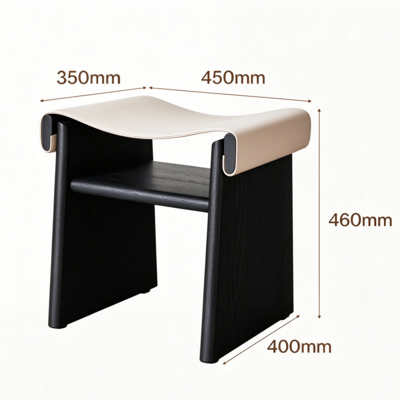 Solid Wood Dressing Saddle Stool