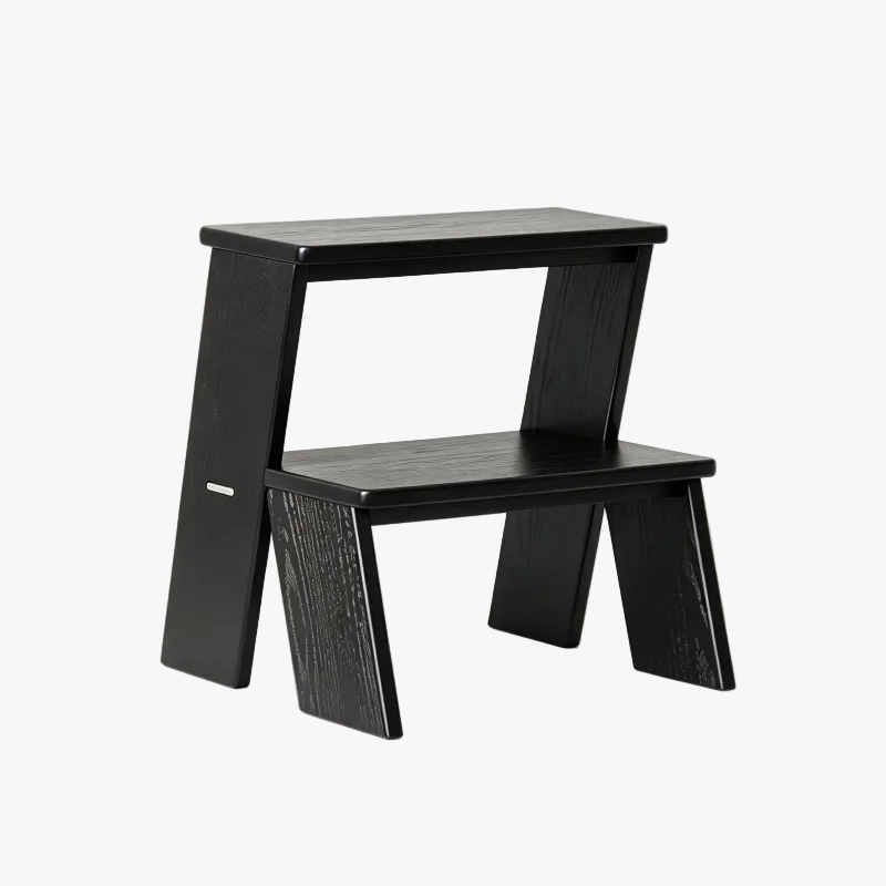 Wooden Two-Tier Step Stool and Side Table