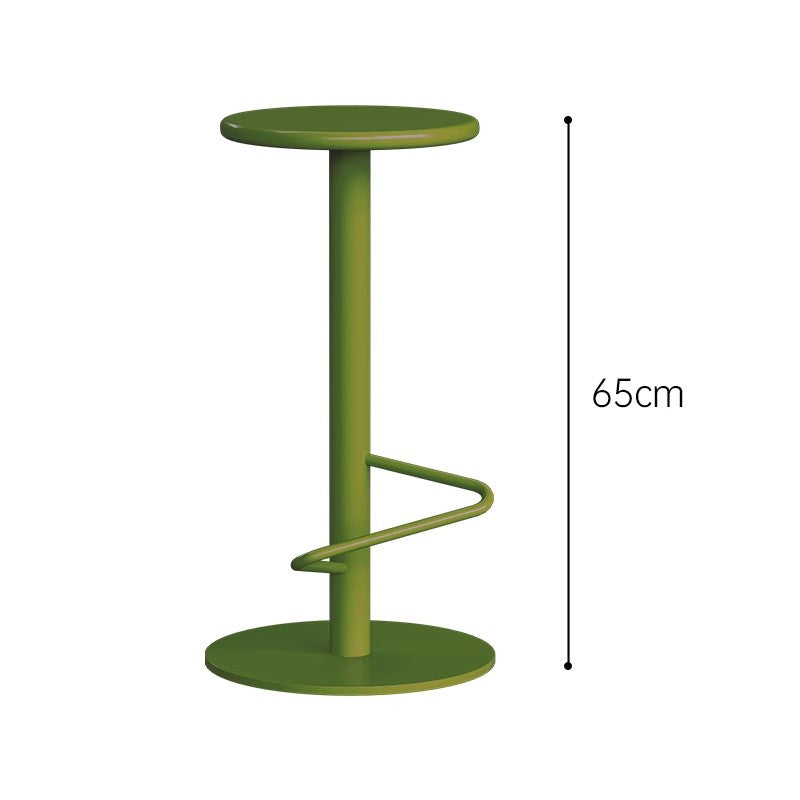 MOMO Colorblock Iron Bar Stool | Round Seat Pedestal Base with Footrest Ring — 65cm & 75cm - alternate view 10